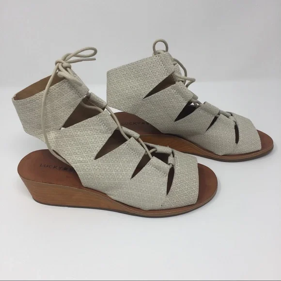 Lucky Brand Ghillie Lace Up Wedge Sandals - Picture 4 of 13
